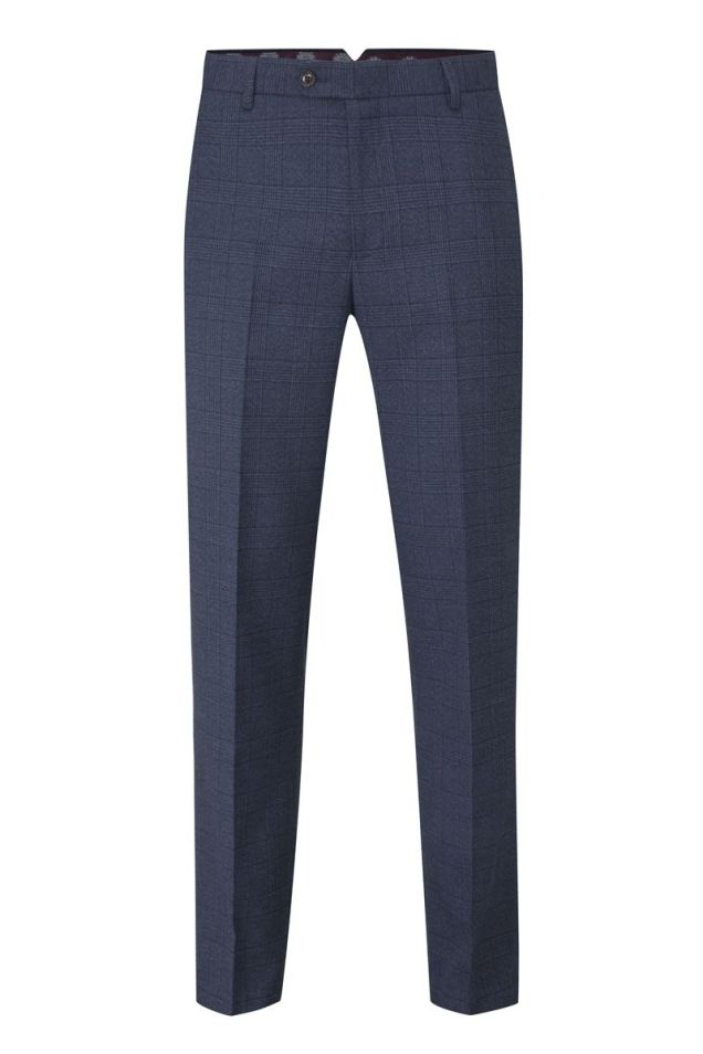 Warner Suit Tailored Trouser Navy Check