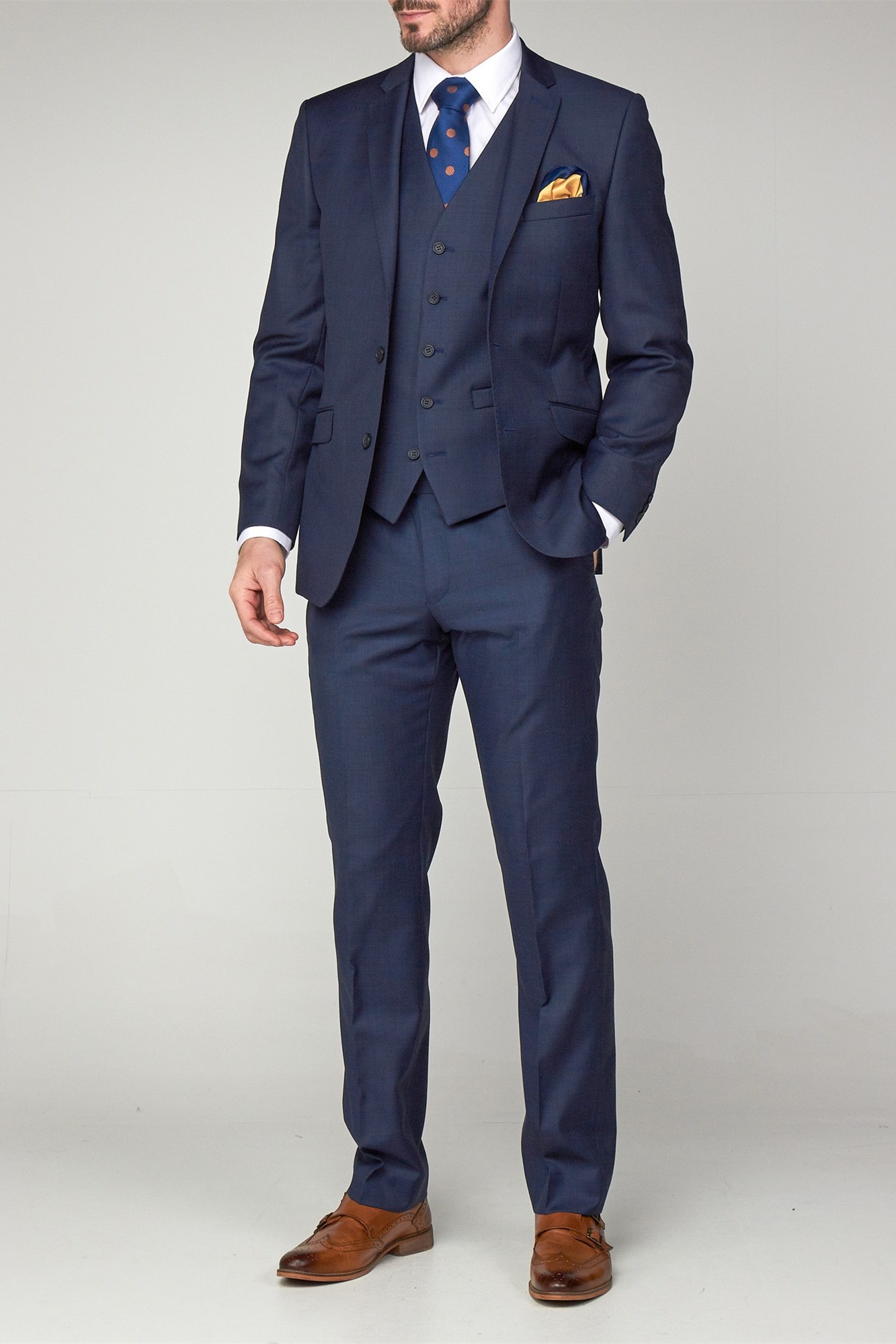 Made-To-Order Mid Grey Sharkskin Suit Trousers | Besnard