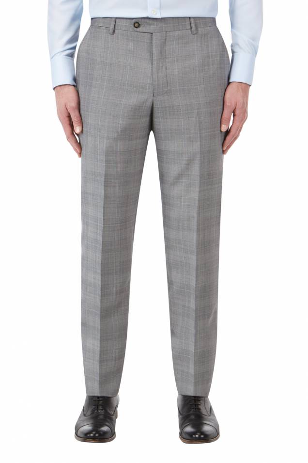 Aintree Tailored light Grey Check trouser sprince of Wales check