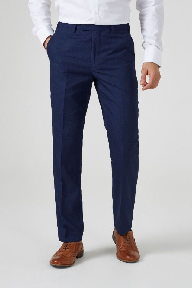 Buy Men Navy Textured Carrot Fit Trousers Online  445288  Peter England