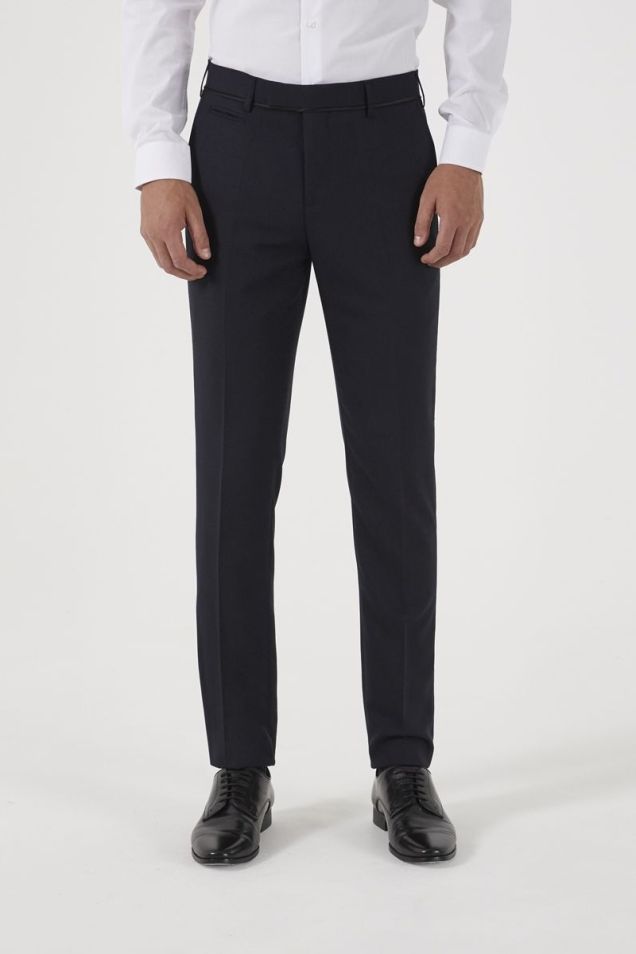 Mens Black Dinner Trousers Formal Black Tie Evening Wear Satin Stripe  Adjustable | eBay