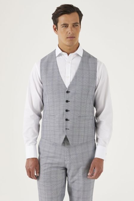 Limehaus  Mens Grey Donegal Slim Waistcoat  Suit Direct