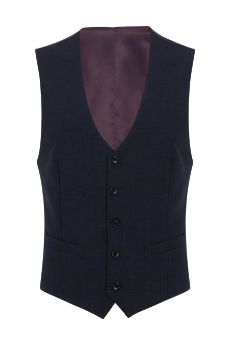 Checked Navy Dawson Waistcoat