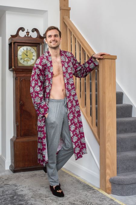 Lightweight Mens Dressing Gown - Gatsby Paisley