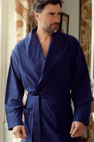 Lightweight Mens Dressing Gown - Pacific